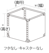 フタ無し・キャスター無し